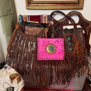 Purses cowhide and leather